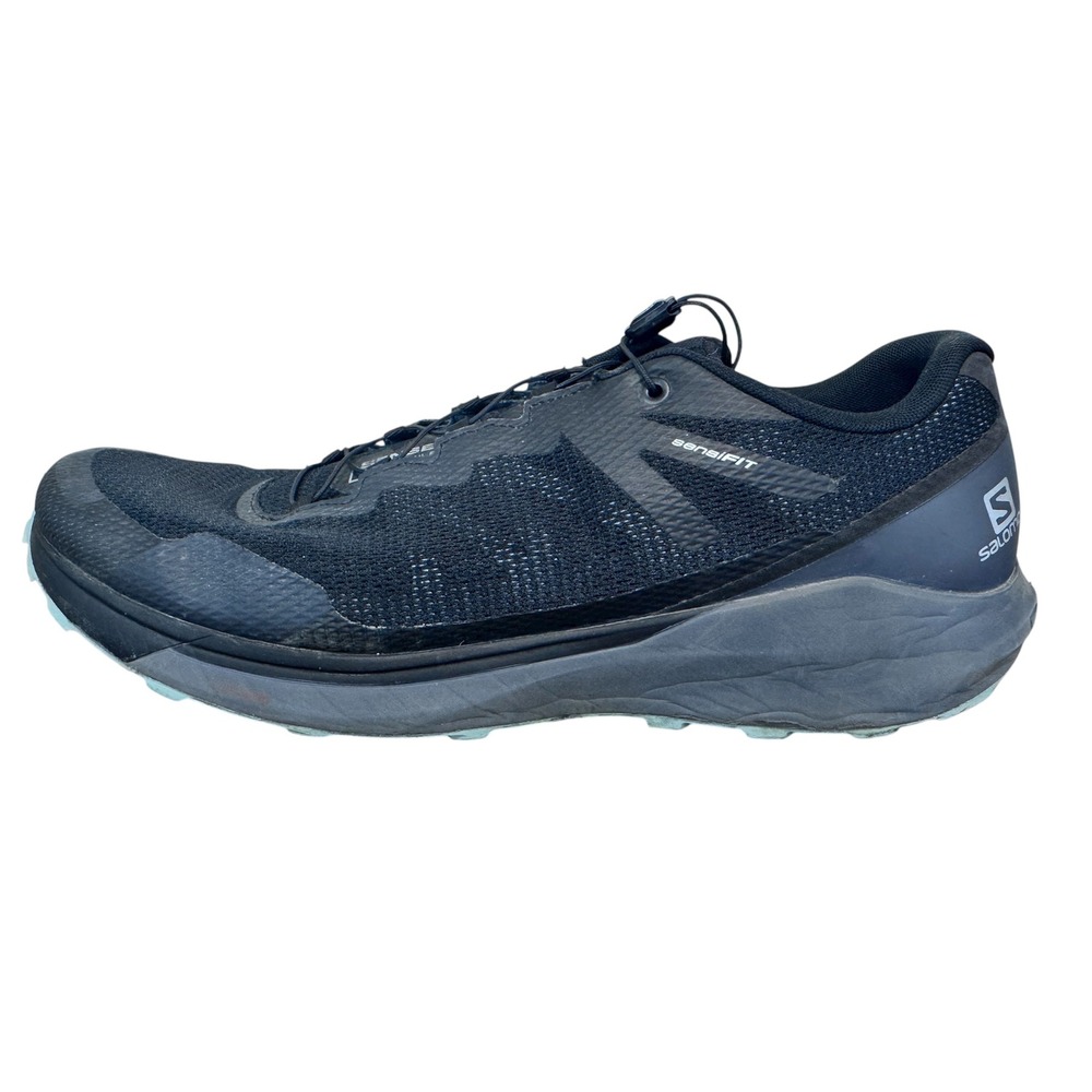 Salomon Sense Ride 3 Quicklace‎ Trail Running Athletic Shoes Black Mens Sz 14